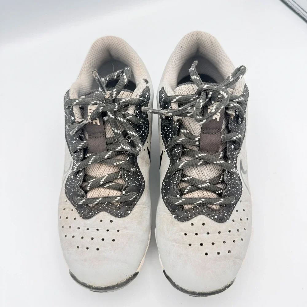 Nike Alpha Huarache 4 Keystone Kid Baseball Cleats Grey BLK DJ6525-005 Size 1.5Y